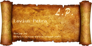 Levius Petra névjegykártya